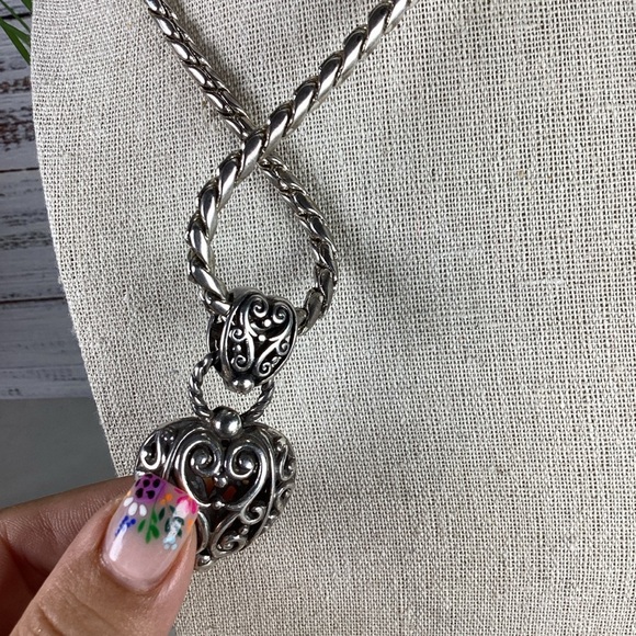 Brighton Silver Heart Filigree Necklace‎ - Picture 5 of 12